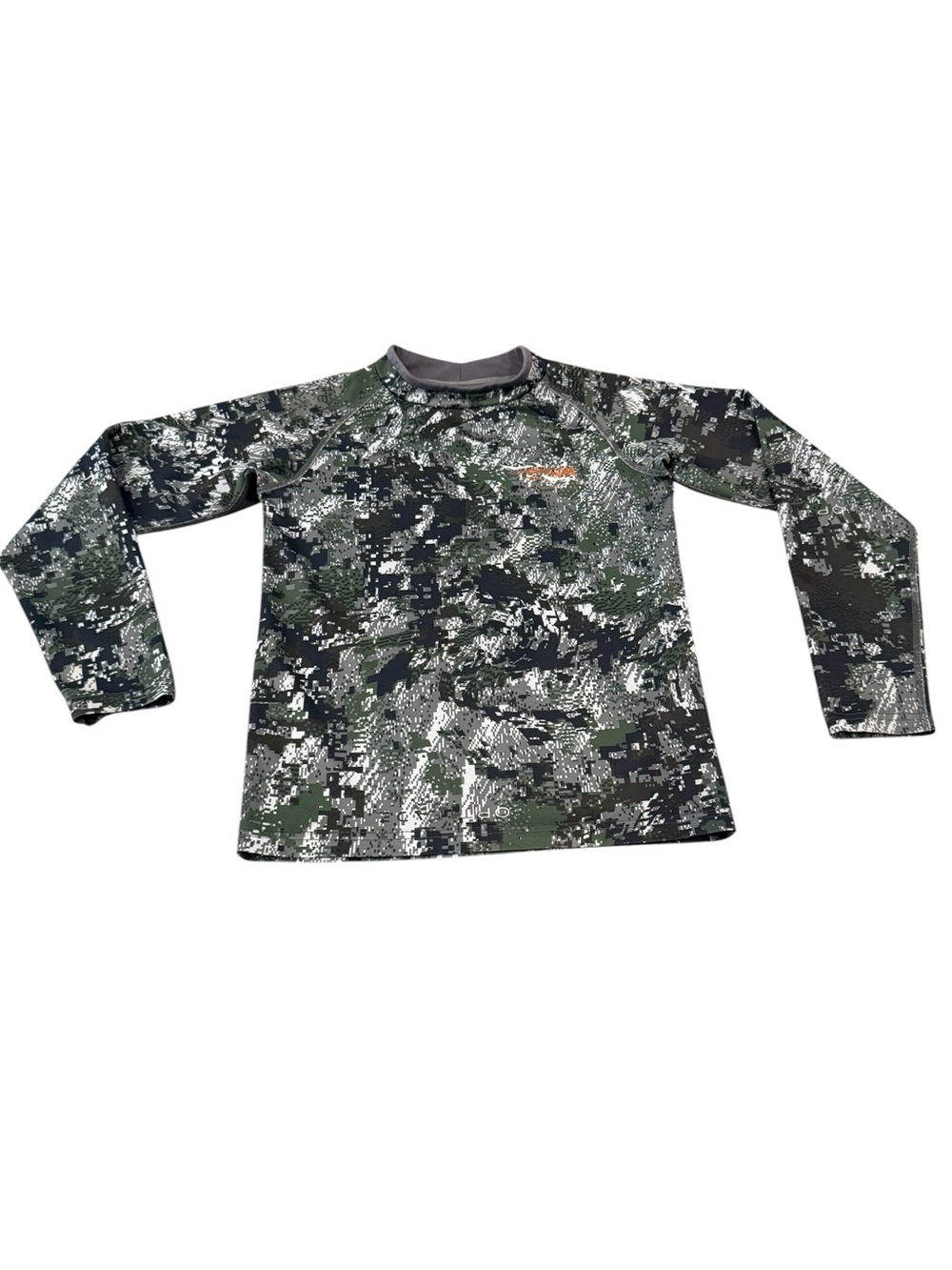 Boys Long Sleeve Camo Tee - Gray/Green